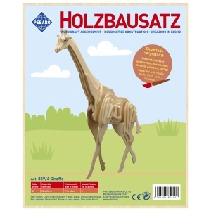 Set de constructie din lemn „Girafa” debitat cu laser Pebaro - Img 2