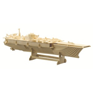 Set de construcție din lemn „Portavion” debitat cu laser Pebaro