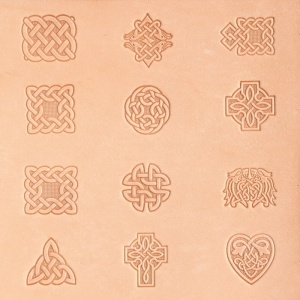 Set de stante de embosare 3D Craftool cu modele celtice, 12 capete de stanta si maner - Tandy Leather 8161-00 - Img 2
