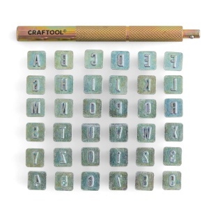 Set stante embosare piele ALFABET litere mari si CIFRE de 6.3 mm, Tandy Leather - Img 3