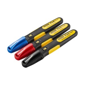 Stanley 0-47-315, Set 3 markere Fatmax, negru, albastru si rosu, permanente cu varf lat - Img 2