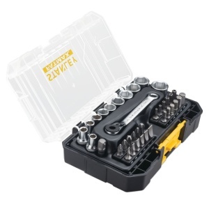 Stanley FMMT19101-0, trusa 37 piese Fatmax, chei tubulare si biti 1/4, clichet 60 de dinti, compatibilitate Pro-Stack - Img 2
