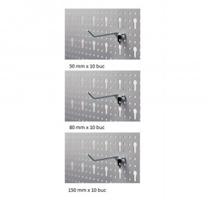 SU3 Set 30 carlige metalice, 50 mm, 80 mm, 150 mm