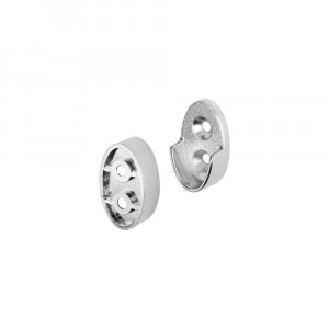 Suporti de capat bara umerase Dolle Wall Ø 35x20 mm pentru dulapuri/pereti, otel cromat, 2 bucati