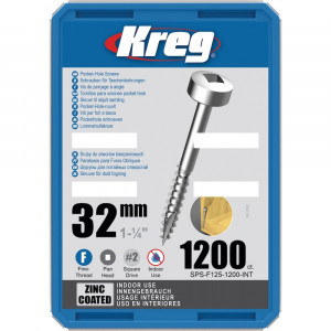 Șuruburi Kreg Pocket-Hole 32 mm, filet fin, cap pan-head, zincate - Img 2