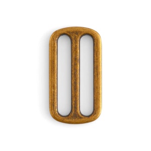 Trecatoare dubla 1909 (strap slide) pentru curele de 38 si 51 mm, alama antica - Tandy Leather - imagine 2