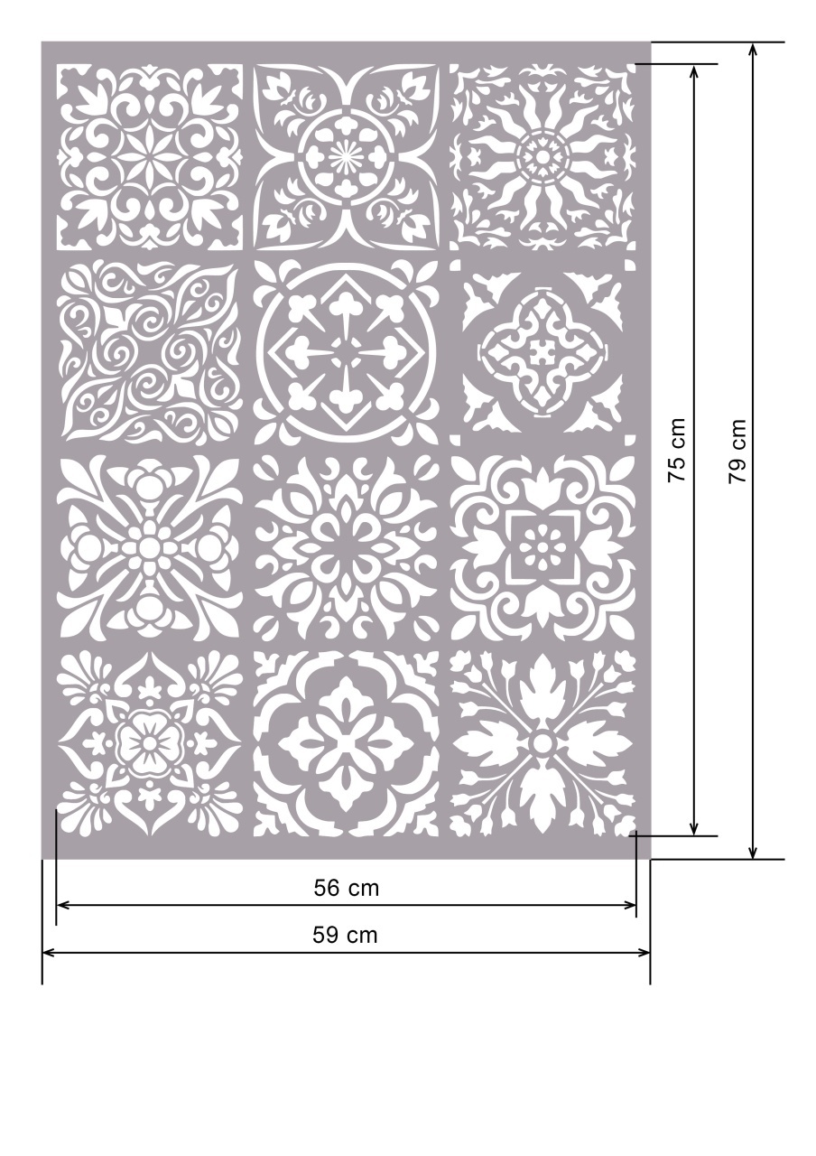 morocco様 Sablon 12 modele Flower Morocco Tile 790x590mm, grosime 1mm, SGF27