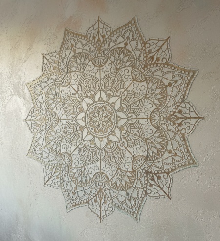 ANYA Mandala Reusable Stencil -up to 89cm - size 1/4 SQUARE * thickness 0.6 / 1mm - SP266 - Img 3