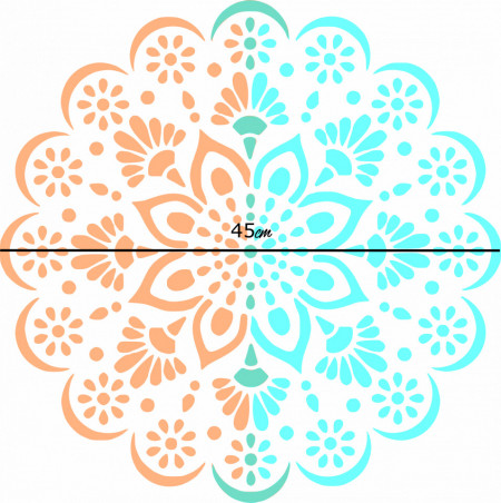 Reusable Stencil 1/2 Mandala 4 - SP18 - 45x29cm - Img 4