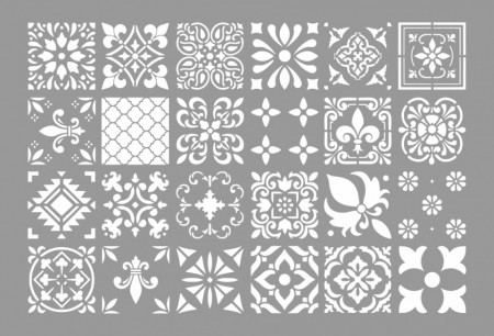 Sablon 24 modele Tile 110x75cm, Refolosibil SGF43 - Img 2