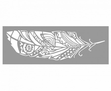 Sablon 89x31cm, Aztec Leaf, Frunza, Refolosibil SP1818931 - Img 3