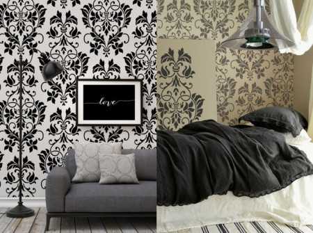 Sablon Refolosibil Repetitiv Flower Damask 590*590mm - SP83