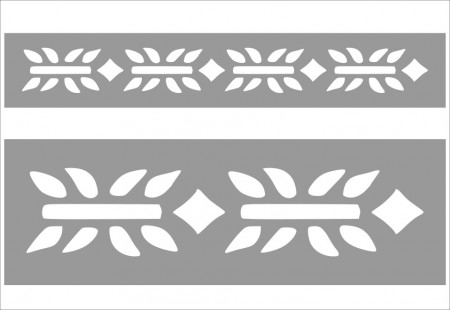 Set of 2 x Stencils, 59 x 19cm / 39 x 13cm, Reusable Border SP157 - Img 2