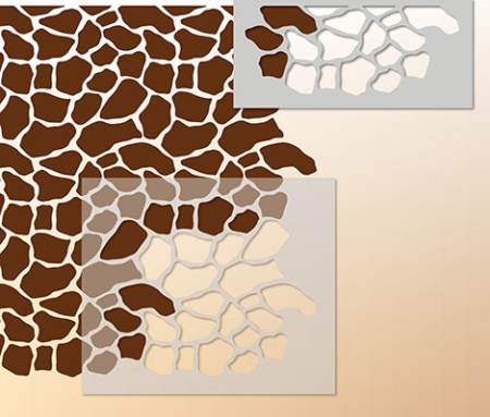 Stencil 59x59cm, Giraffe Skin, Reusable Repetitive SP185 - Border Stencil Included - Img 5