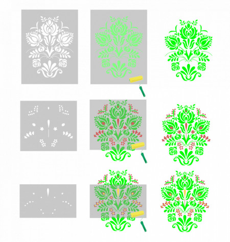 3-layer stencil Flower Panon SP164 - different sizes - Img 3