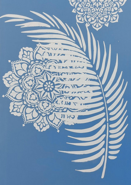 Sablon 860x540x1mm, Frunza de Palmier, Refolosibil SP146.86x54.1 - Img 4