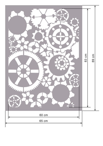 Sablon Refolosibil Gears 89 * 65cm * grosime 0.5 / 1mm - SP256 - Img 2