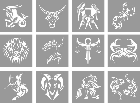 SET 12 x Reusable Zodiac Stencils ZODII dimensions 18x18cm / pc - SP257 - Img 2