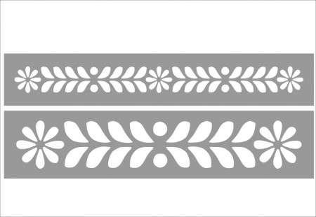 Set of 2 x Stencils, 59 x 13cm / 59 x 10cm, Reusable Border SP153 - Img 2