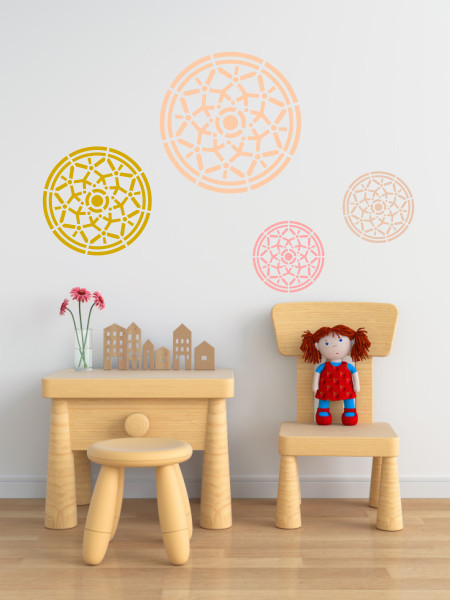 Set of 4 AURA Mandala Stencils, diameters 80cm, 44cm, 22cm and 14cm - SP166 - Img 4