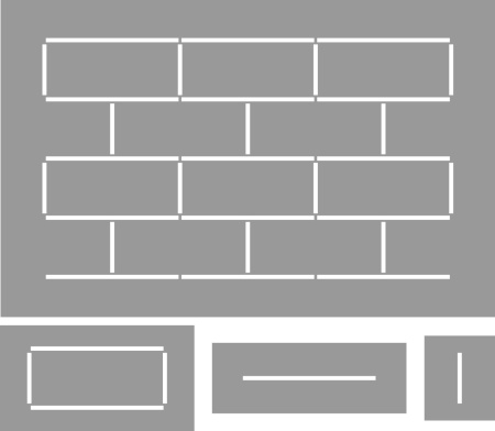 Stencil 70x45cm, thickness 0.5mm or 1mm, Brick Lines, Reusable Repetitive SP184 (includes 3 x mini-Stencils) - Img 3