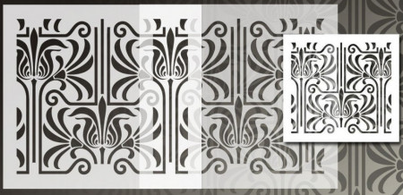 Reusable Repetitive Stencil Lines Damask 590*550mm - SP81 - Img 3