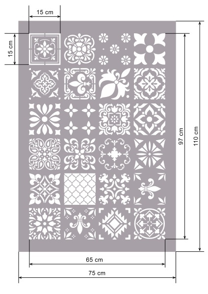 Stencil 24 Tile models 110x75cm, Reusable SGF43 - Img 4