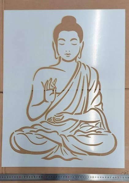 Stencil 70x54cm Buddha Meditation - SP192 - Img 2