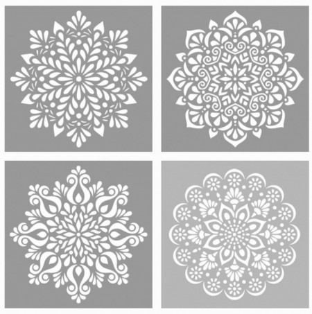 Promo Set1 - 4pcs Mandala Stencils - different sizes - Img 2