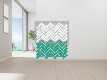 Reusable Repetitive Stencil - Herringbone Interlocking Brick - SP69 - 89 x 59cm - Img 5