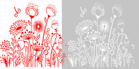 Sablon 100 x 89cm, Flori Bordura Giant, SP170, Refolosibil, Repetitiv - Img 2