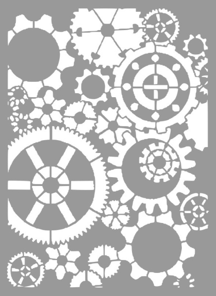 Sablon Refolosibil Gears 89 * 65cm * grosime 0.5 / 1mm - SP256 - Img 2