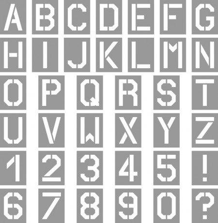 SET 38 x Sabloane Refolosibile Alfabet + Numere Stencil dimensiuni 9x7cm / buc - SP72