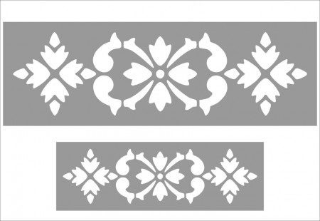 Set of 2 x Stencils, 59 x 19cm / 39 x 13cm, Reusable Border SP154 - Img 2
