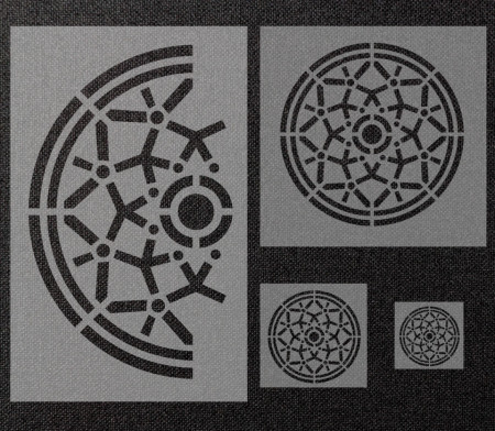 Set of 4 AURA Mandala Stencils, diameters 80cm, 44cm, 22cm and 14cm - SP166 - Img 6