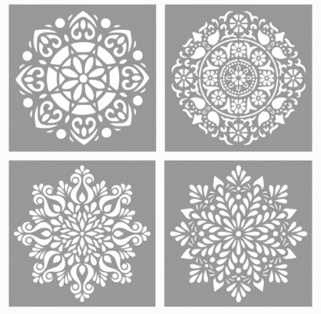 Set Promo2 - 4pcs Mandala Stencils - different sizes - Img 2