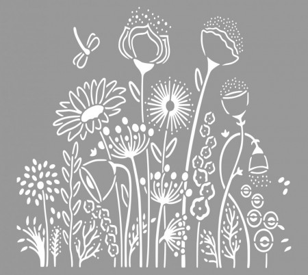 Stencil 100 x 89cm, Giant Border Flowers, SP170, Reusable, Repetitive - Img 3