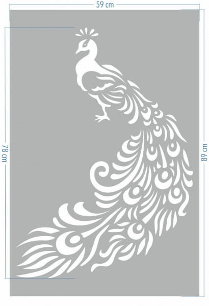 Peacock Stencil 89*59cm SP116 - Img 3
