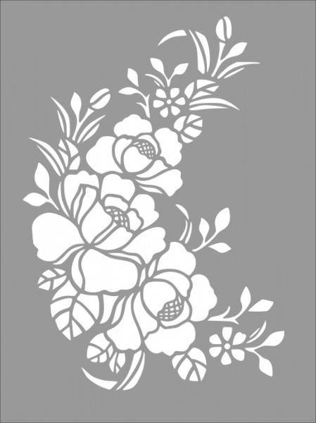 Reusable Stencil Flowers 33x24cm - Img 2