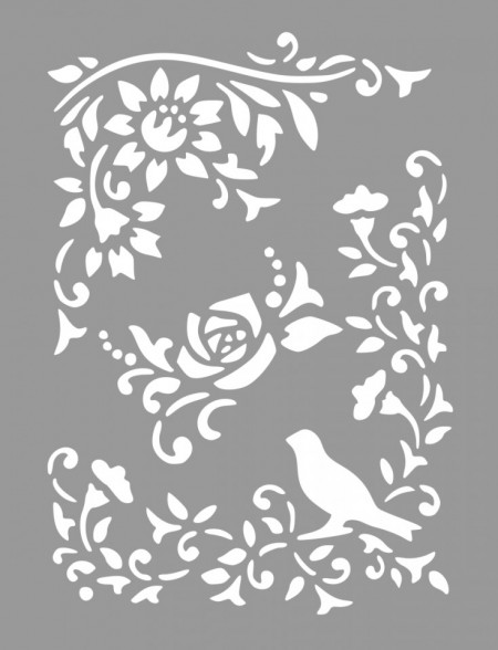 Sablon Refolosibil Borduri Colturi Flori 29x22cm - Img 2