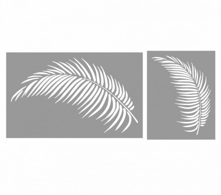 Set of 2 x Palm Leaf Stencils, 860x540x1mm and 560x430x1mm, Reusable SP146S2 - Img 6