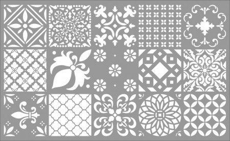 Sablon 15 modele Tile 89x55cm, Refolosibil SGF42 - Img 2