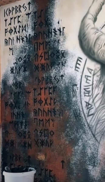 Sablon Refolosibil Runic Alfabet 89 * 59cm / 58 * 34cm * grosime 0.5 / 1mm - SP260