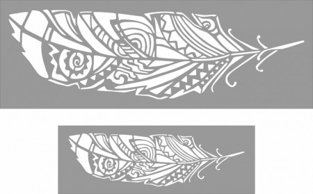 Set 2 x Sabloane Aztec Leaf, Frunza, 89x31cm si 56x20cm, Refolosibile SP181S2 - Img 2