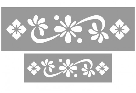 Set of 2 x Stencils, 59 x 19cm / 39 x 13cm, Reusable Border SP155 - Img 2