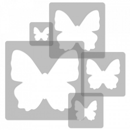 Set of 5 Reusable Stencils for Painting Walls Butterflies SP43 - Img 3