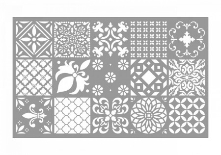 Sablon 15 modele Tile 89x55cm, Refolosibil SGF42 - Img 3