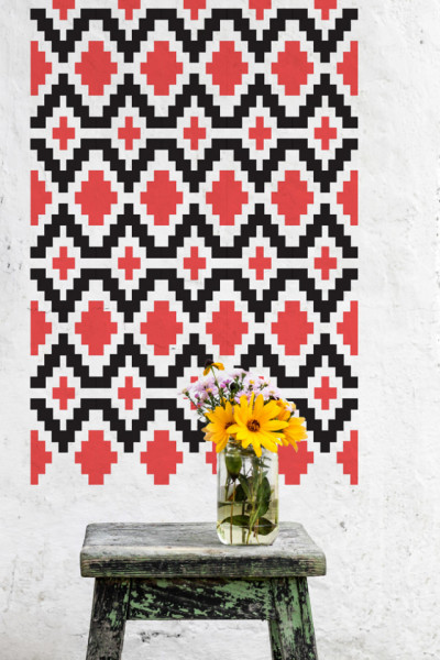 Sablon 59 * 19cm Refolosibil Repetitiv Motiv Traditional - SP117-1