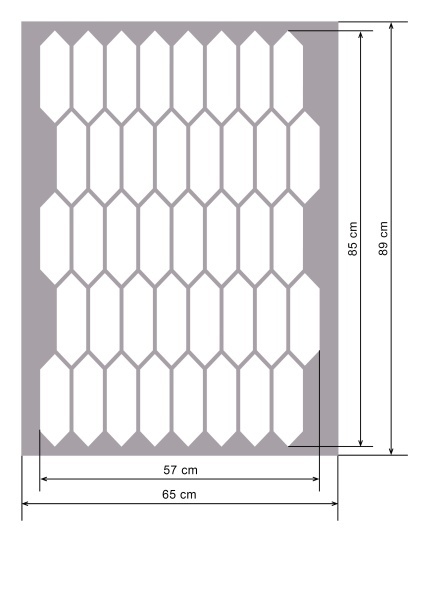 Sablon Refolosibil Long Rombs 89 * 59cm * grosime 0.5 / 1mm - SP248 - Img 2