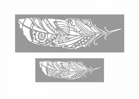Set 2 x Sabloane Aztec Leaf, Frunza, 89x31cm si 56x20cm, Refolosibile SP181S2 - Img 3